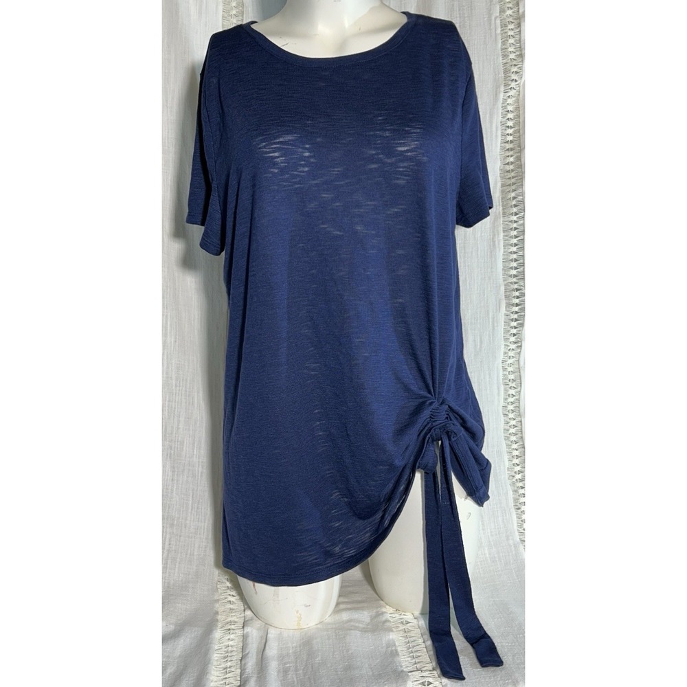 INC International Concepts XXL Blue Top Ruched Side
